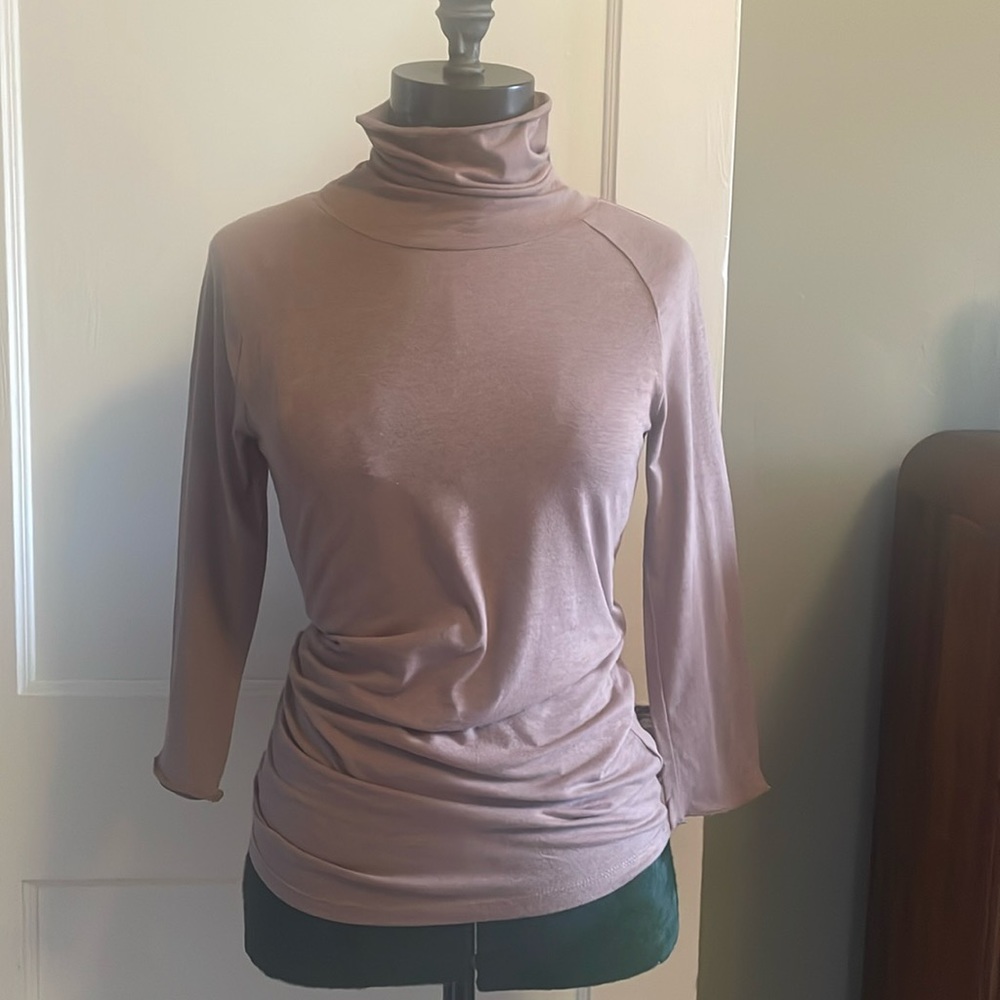 Intimately by Free People dusty rose funnel neck laying top med
